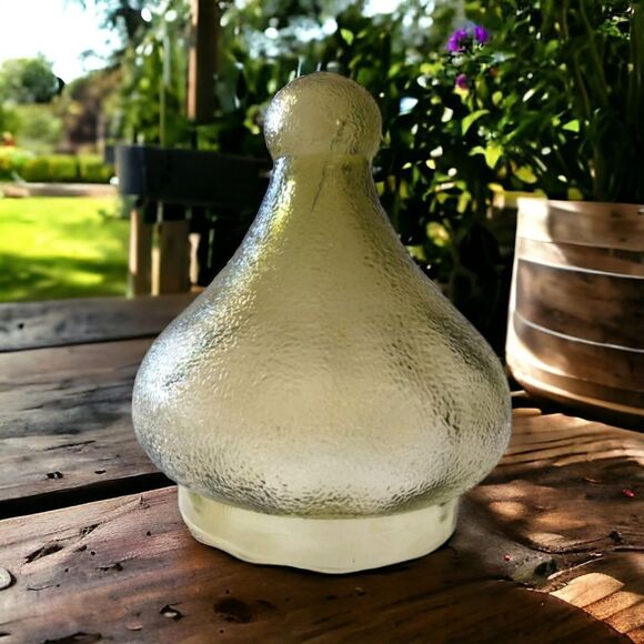 Vintage Empoli Glass Jar Top ONLY Pebbled Olive Green Candy Jar Lid Mid Century. - Picture 14 of 16